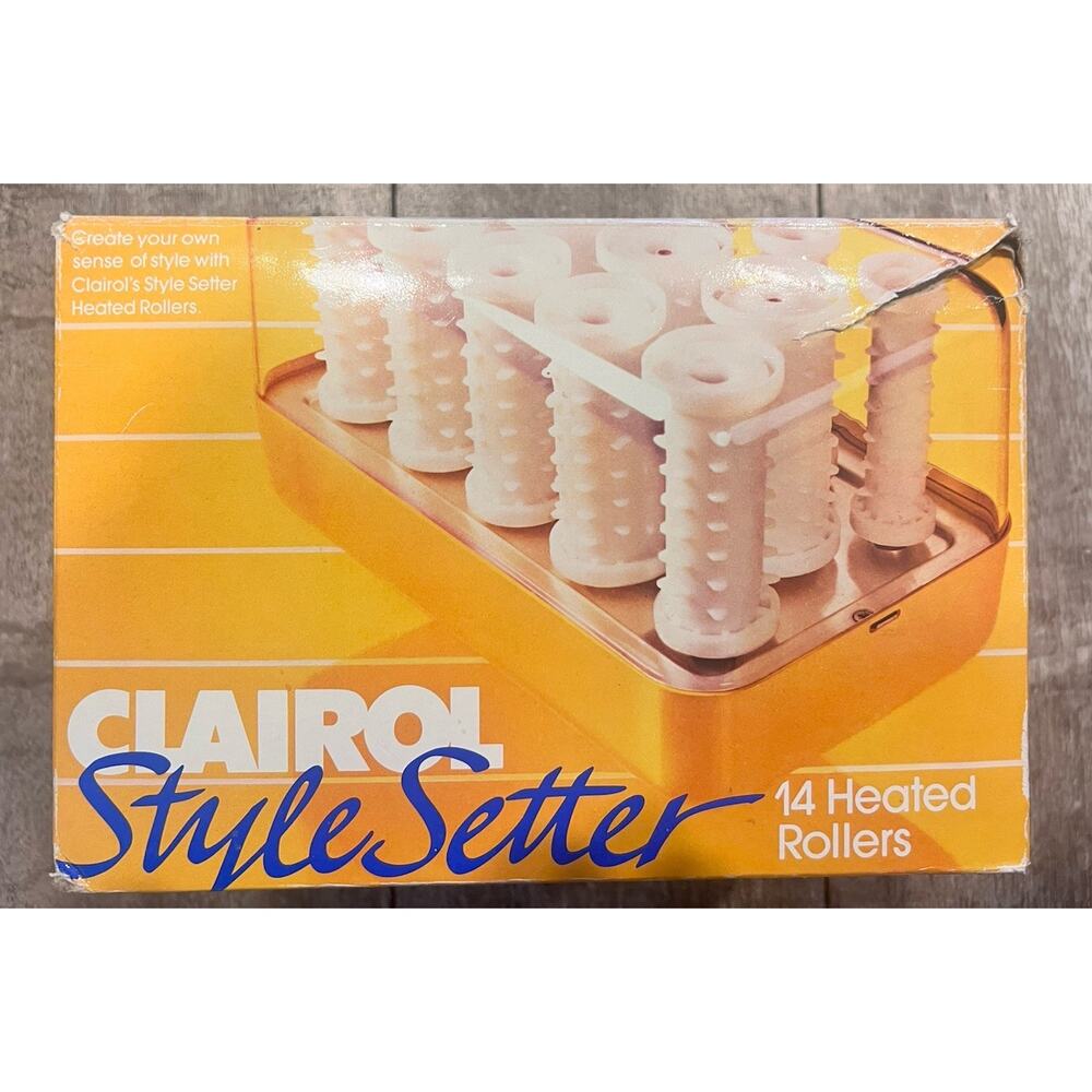 Clairol Style Setter C-14 Hairsetter Hot Rollers Electric Heat Curlers W/Clips